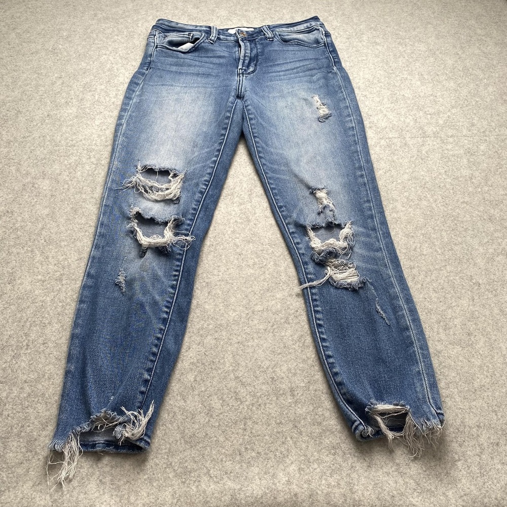 VERVET Skinny Jeans Womens 28 Blue Light Mid Rise Distressed Stretch VT658